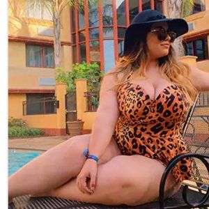 Plus Size Leopard One-Peice Swimsuit 2x